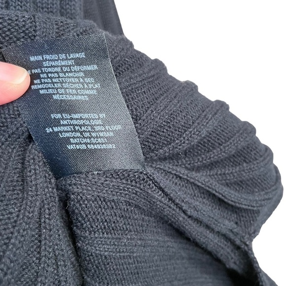 Michael Stars Black Long Sleeve Ribbed Duster Long Cardigan XS Anthropologie - Picture 9 of 12